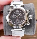 Japan Grade Cartier Pasha De Seatimer Chronograph Quartz Watch Stainless Steel